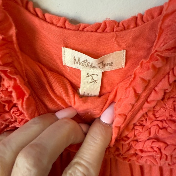 Matilda Jane Vibrant Coral Dress with Ruffles size 2T - Picture 3 of 6